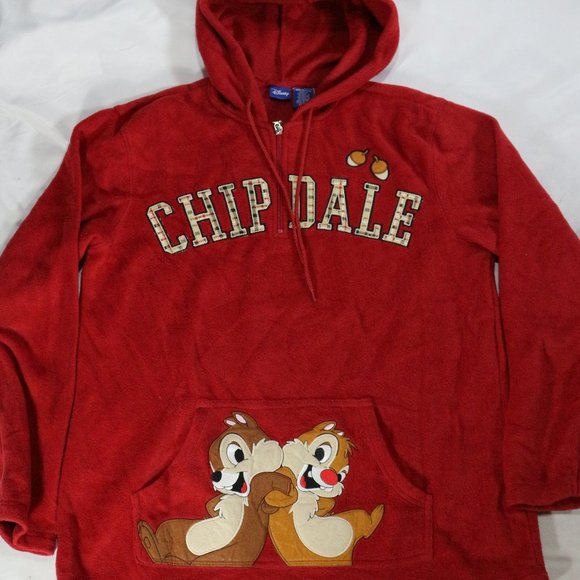 DISNEY Chip & Dale Fleece Hooded Pullover Sz MEDIUM - Picture 10 of 11